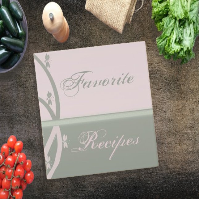 Pearl Pink and Peridot Vine Recipe Book 3 Ring Binder (Pink and Peridot Vine Recipe Book Binder)