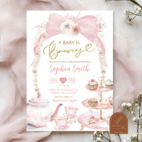 Pearl Pink Bow Tea Party Baby Shower