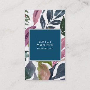 Pearl Plain Modern Minimalist Floral Business Card