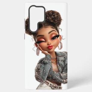 Pearl Pout Glam Girl  Samsung Galaxy S22 Ultra Case