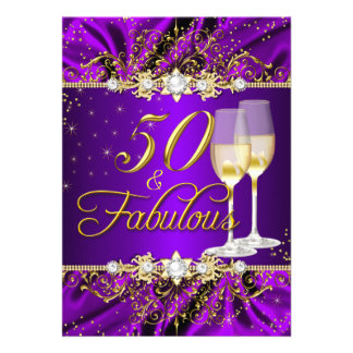 Purple 50Th Birthday Invitations 8