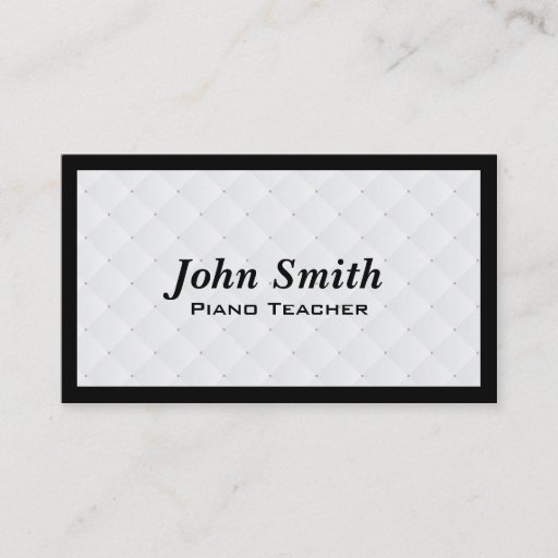 Customizable Pearl Quilt Piano Teacher Business Card