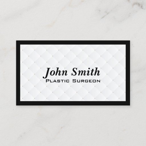 Customizable Pearl Quilt Plastic Surgeon Business Card