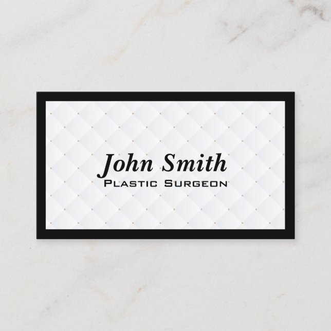Pearl Quilt Plastic Surgeon Business Card (Front)