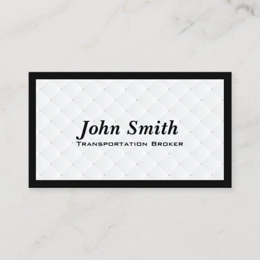 Customizable Pearl Quilt Transportation Broker Business Card