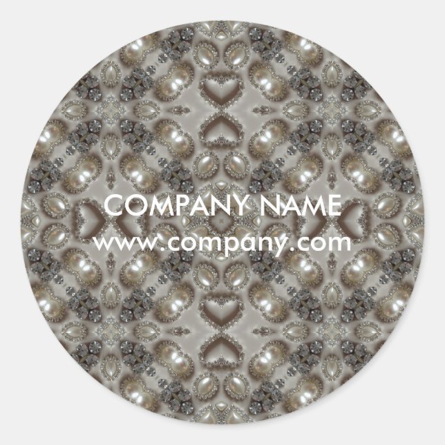 pearl rhinestone crystal Jewelry designer Classic Round Sticker (Front)