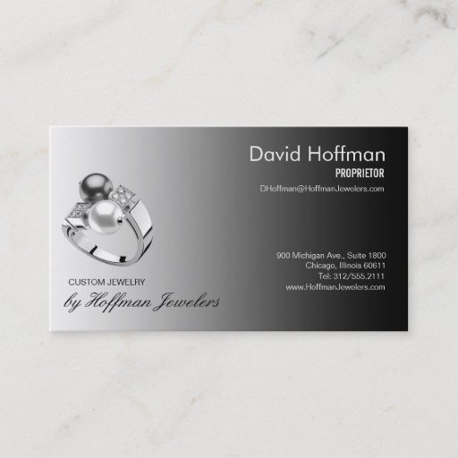 Customizable pearl ring jewelers business card