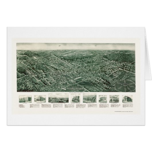 Pearl River, NY Panoramic Map - 1924 Cards (Front Horizontal)