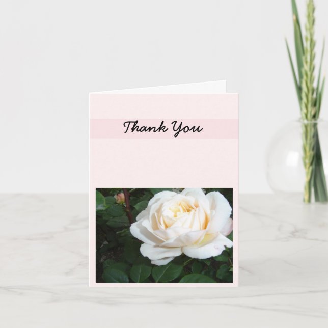 Pearl Rose Thank You Card (Front)