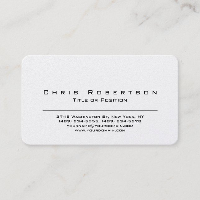 Pearl Rounded Corner Charming Business Card (Front)