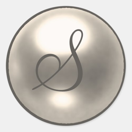 Pearl S monogram wedding seal