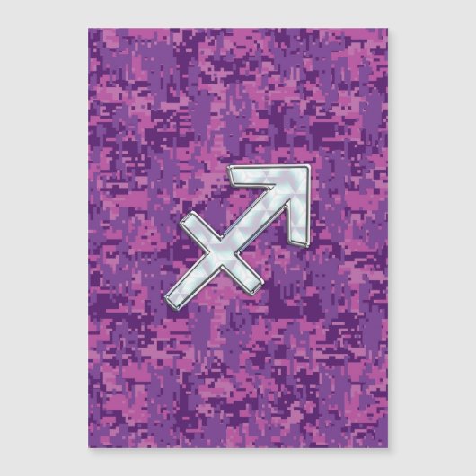 Pearl Sagittarius Zodiac Sign Fuchsia Digital Camo (Front)