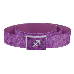 Pearl Sagittarius Zodiac Sign Fuchsia Digital Camo Belt