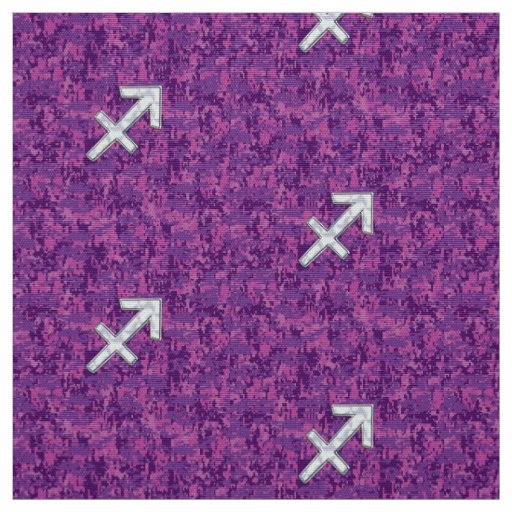 Pearl Sagittarius Zodiac Sign Fuchsia Digital Camo Fabric