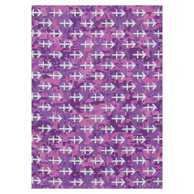 Pearl Sagittarius Zodiac Sign Fuchsia Digital Camo Tablecloth (Front)