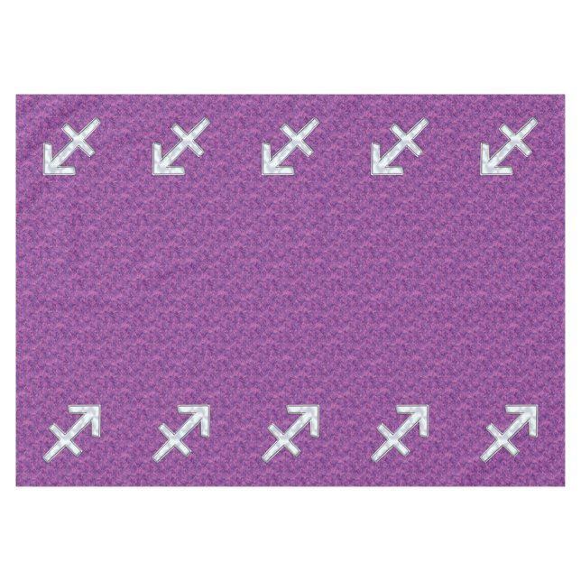 Pearl Sagittarius Zodiac Sign Fuchsia Digital Camo Tablecloth (Front (Horizontal))
