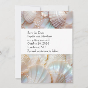 Pearl Shells Classic Elegant Save the Date Card