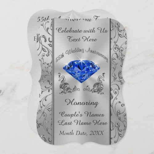 Pearl Shimmer 65th Wedding Anniversary Invitations