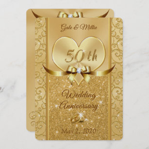Pearl Shimmer Golden Anniversary Invitations