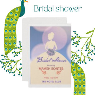 Pearl Shimmer Paper Pink Bridal Shower Card