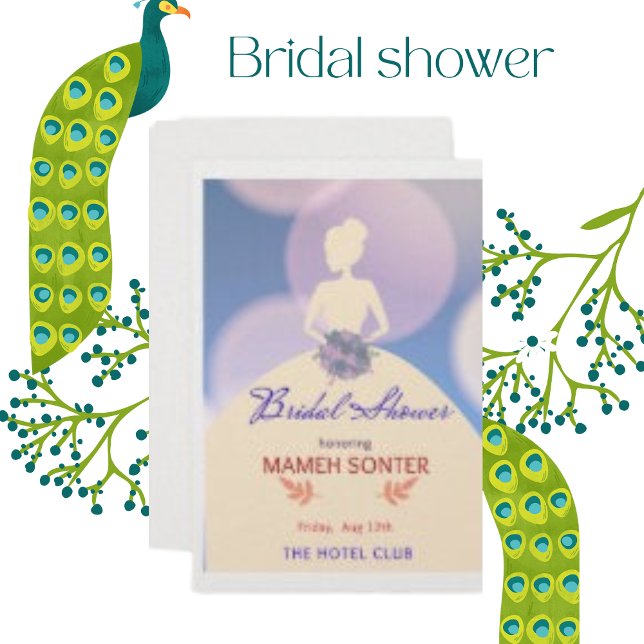 Pearl Shimmer Paper Pink Bridal Shower Card (Creator Uploaded)