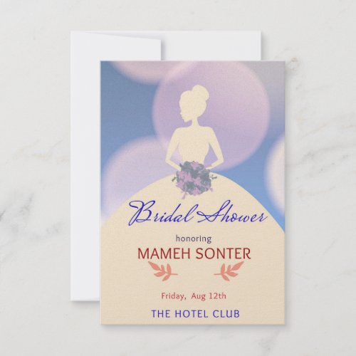 Pearl Shimmer Paper Pink Bridal Shower Card