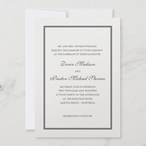 Pearl Shimmer Wedding Invitation