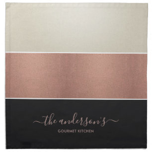 PEARL SILVER ROSE GOLD BLUSH COPPER BLACK STRIPS CLOTH NAPKIN
