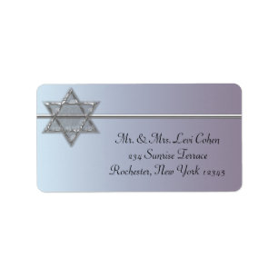 Pearl Silver Star of David Address Labels