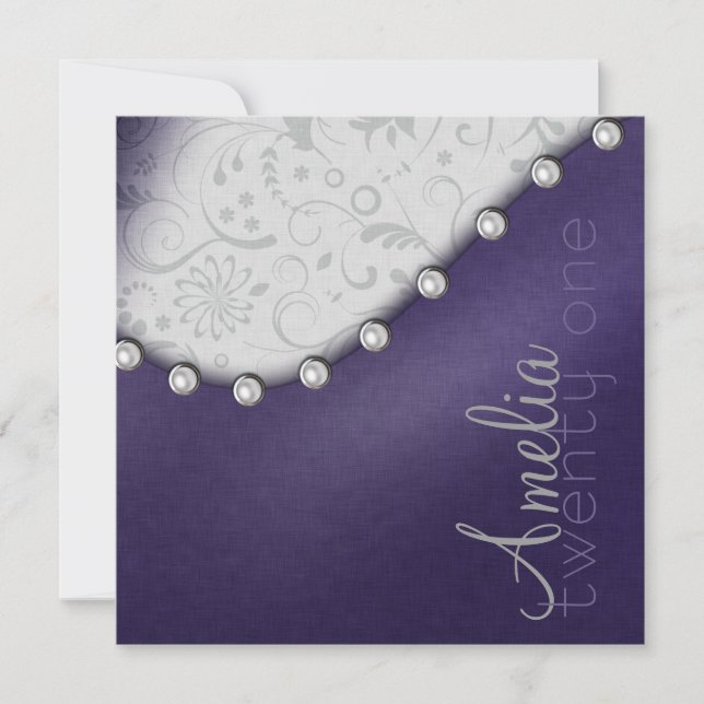 Pearl Square Birthday Invitation (Front)