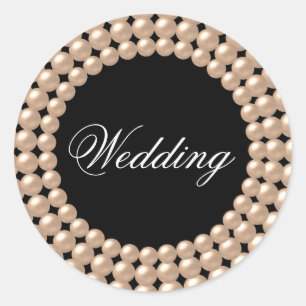 Pearl Strings Jeweled Wedding Sticker