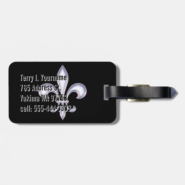 Pearl Style Fleur de Lis Luggage Tag Zazzle