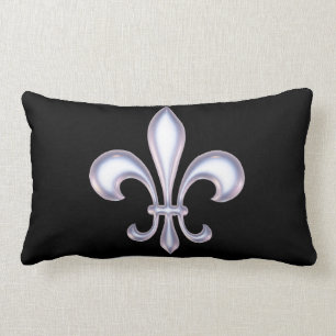 Pearl Style Fleur de Lis Lumbar Pillow