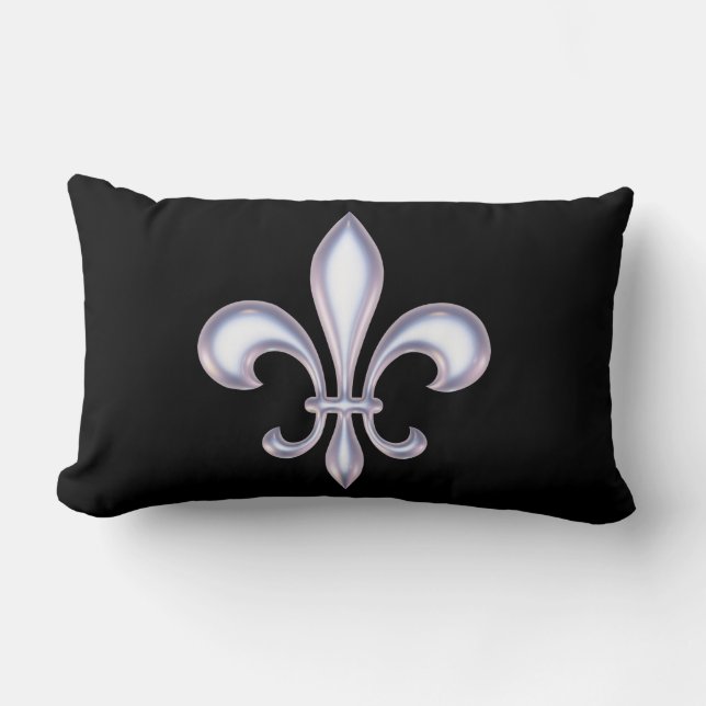 Pearl Style Fleur de Lis Lumbar Pillow (Front)
