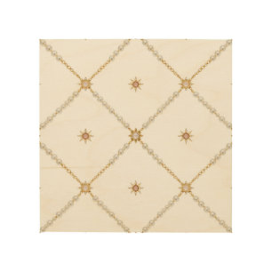 Pearl Sunburst Lattice Jewelry Pattern Wood Wall Art