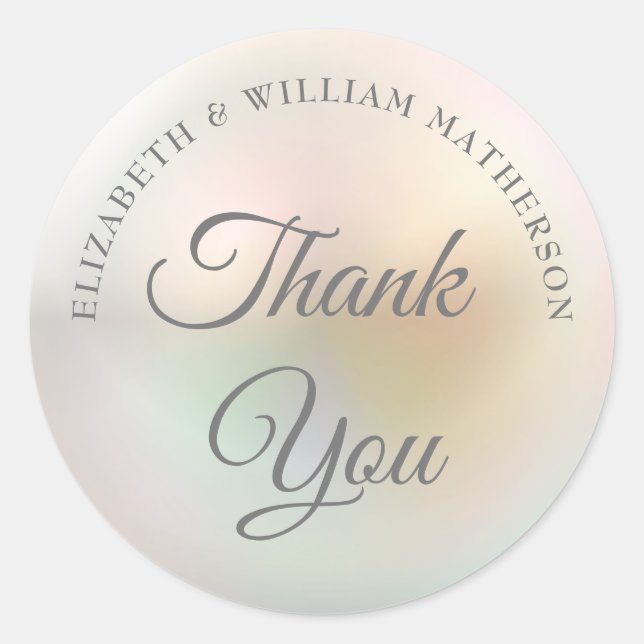 Pearl Thank You Classic Round Sticker (Front)
