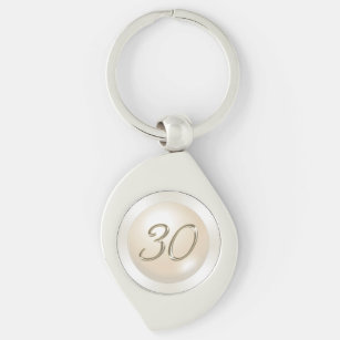 Pearl theme 30th Birthday Gift,  Anniversary Gifts Keychain