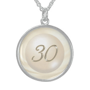Pearl Themed 30th Wedding Anniversary Gifts Sterling Silver Necklace