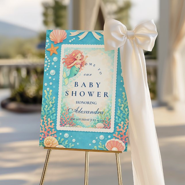 Pearl Tide Mermaid Baby Shower Foam Board (Creator Uploaded)