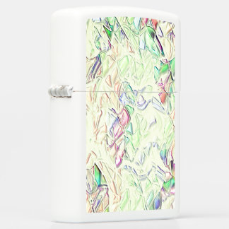 Pearl tones or colored pieces mixed greenish cream zippo lighter