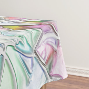 Pearl tones or colored pieces mixed in cream tablecloth