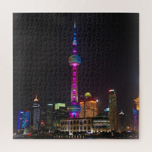 Pearl Tower _ Shanghai China _ 20x20 _ 676 pc Jigsaw Puzzle