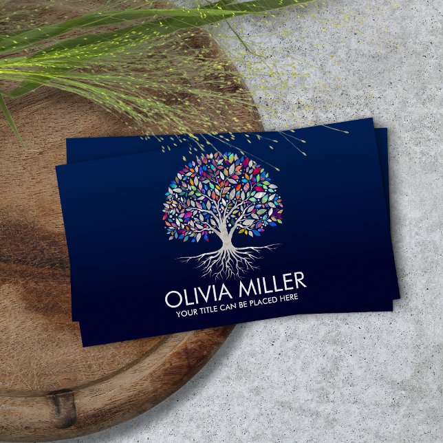 Pearl Tree of life - colorful leaves Business Card (Creator Uploaded)
