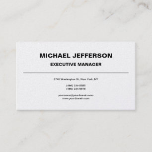 Pearl Trendy Modern Elegant Simple Black White Business Card