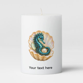 Pearl – Turquoise Seahorse in a Seashell Candle
