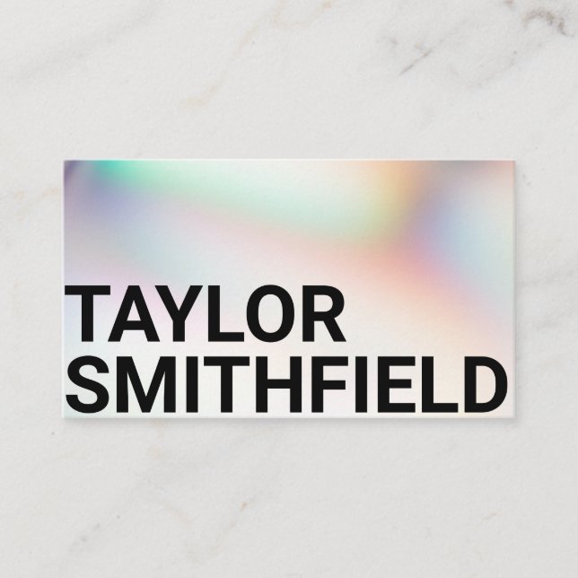 Pearl Typography Gradient  Business Card (Front)