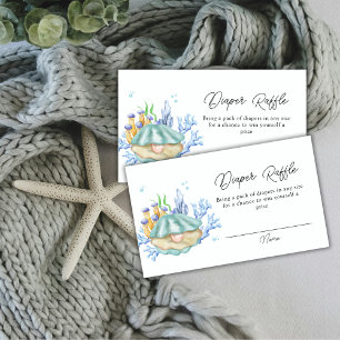 Pearl Under The Sea Diaper Raffle Baby Shower Enclosure Card