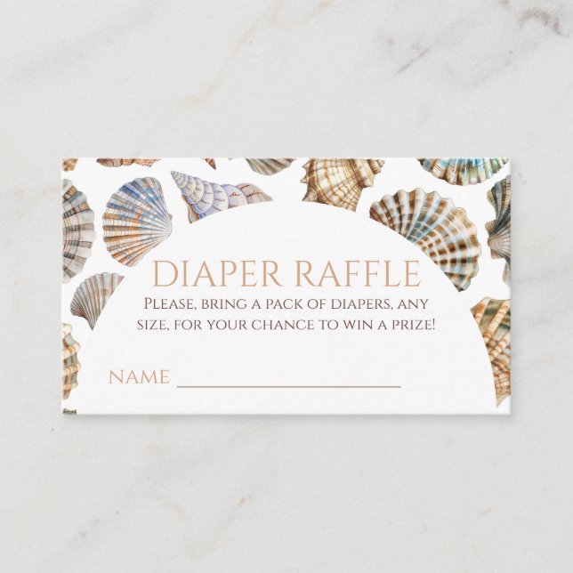 Pearl Under The Sea You Soon Baby Shower Diaper Enclosure Card (Front)