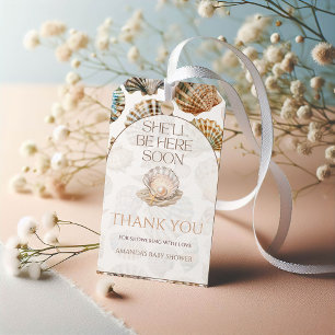 Pearl Under The Sea You Soon Girl Baby Shower Gift Tags