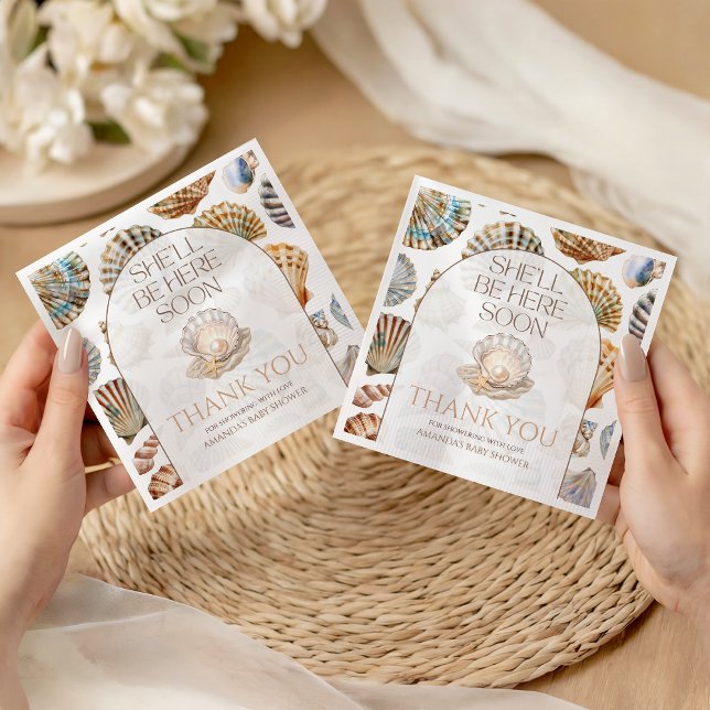 Pearl Under The Sea You Soon Girl Baby Shower Napkins (Creator Uploaded)